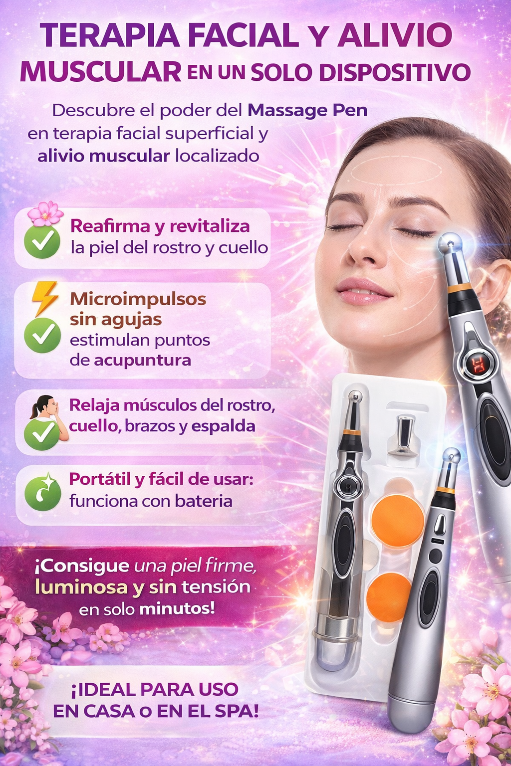Masajeador de Rostro Pro — Microimpulsos Reafirmantes
