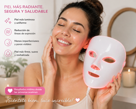 Máscara de Terapia LED 7 Colores — Rejuvenece tu Piel en Casa