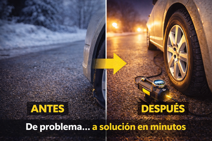 Inflador de Neumáticos 12V — Presión Programable, Corta a la Presión Exacta 🎯