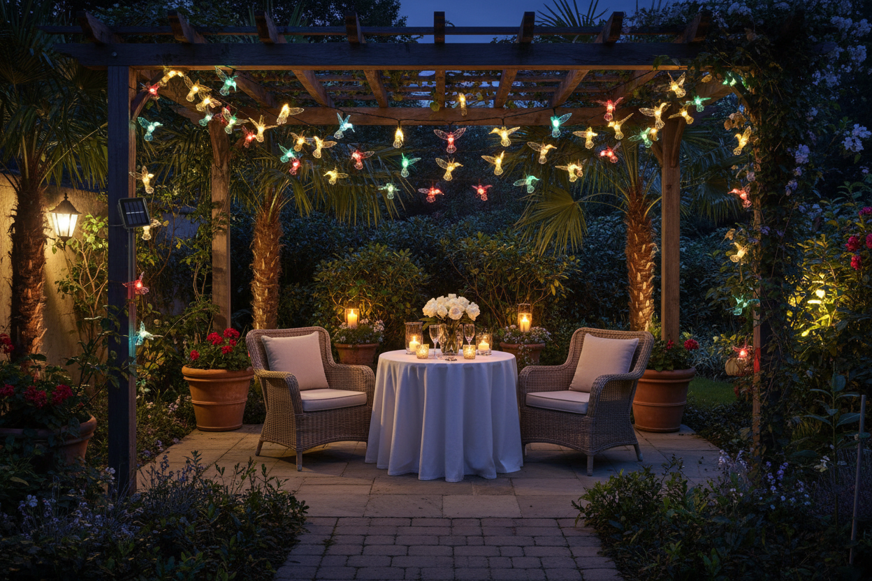 Guirnalda Solar jardín nocturno