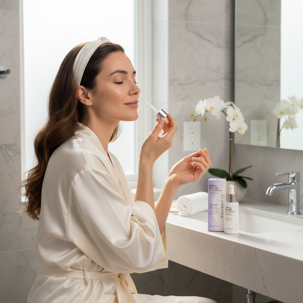Mujer aplicando Retinol ProCare