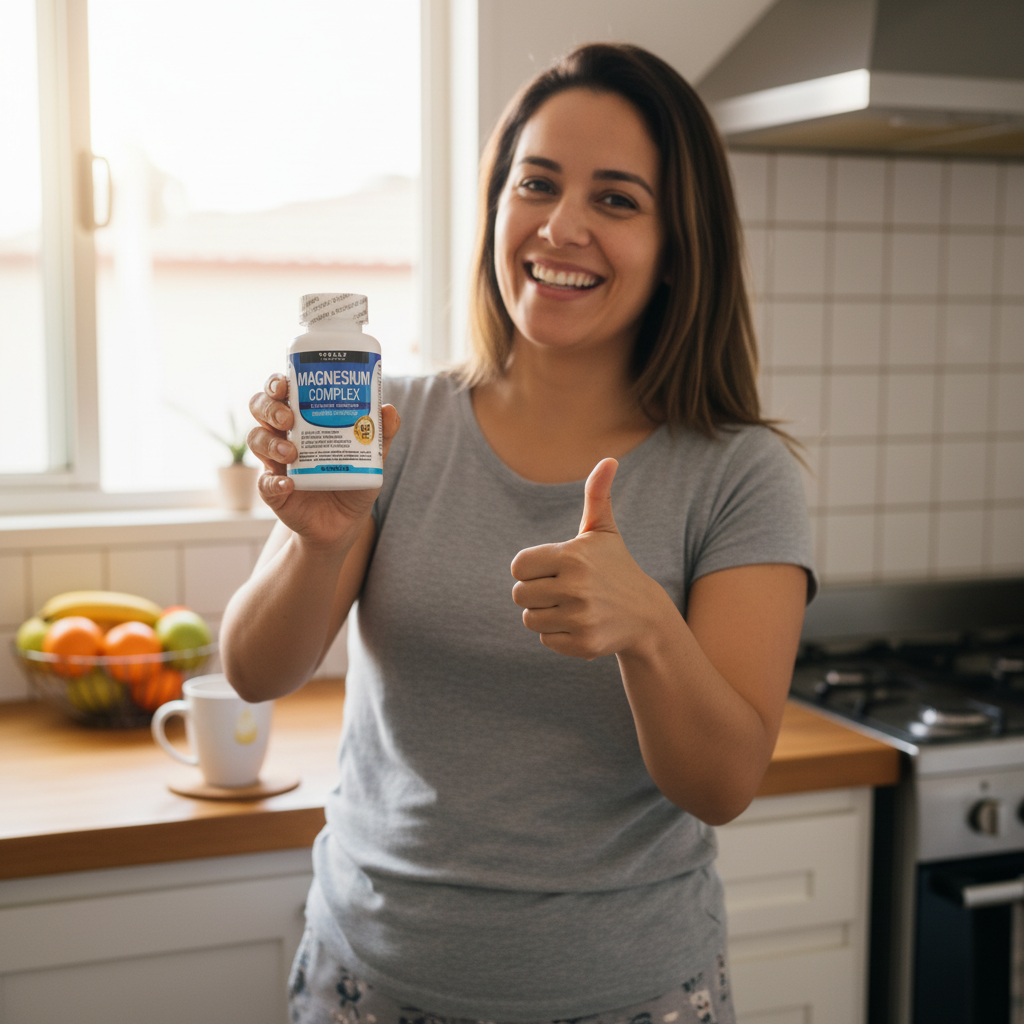 Mujer mostrando Magnesio - Cocina