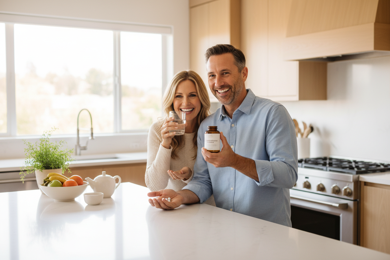 Pareja tomando Magnesio Complex